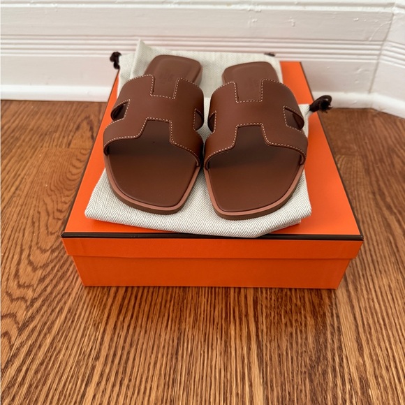Hermes Oran Sandals - Brown "Gold" - 36.5 - Picture 1 of 6